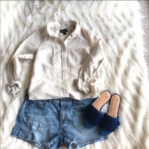 J. Crew cream linen shirt